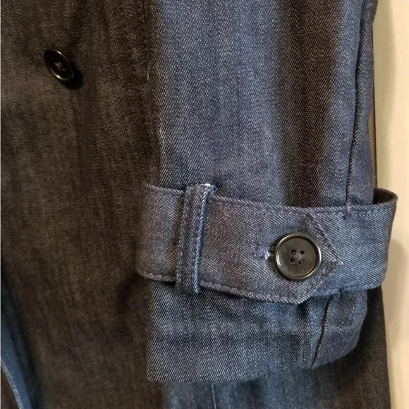 Refined Denim Trench Dark Denim Cotton Unlined - Picture 5 of 8